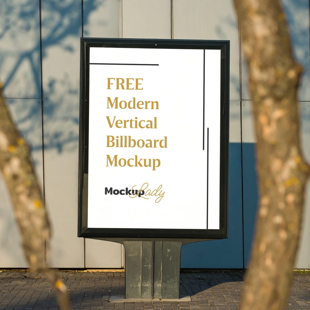 Free Modern Vertical Billboard Mockup PSD