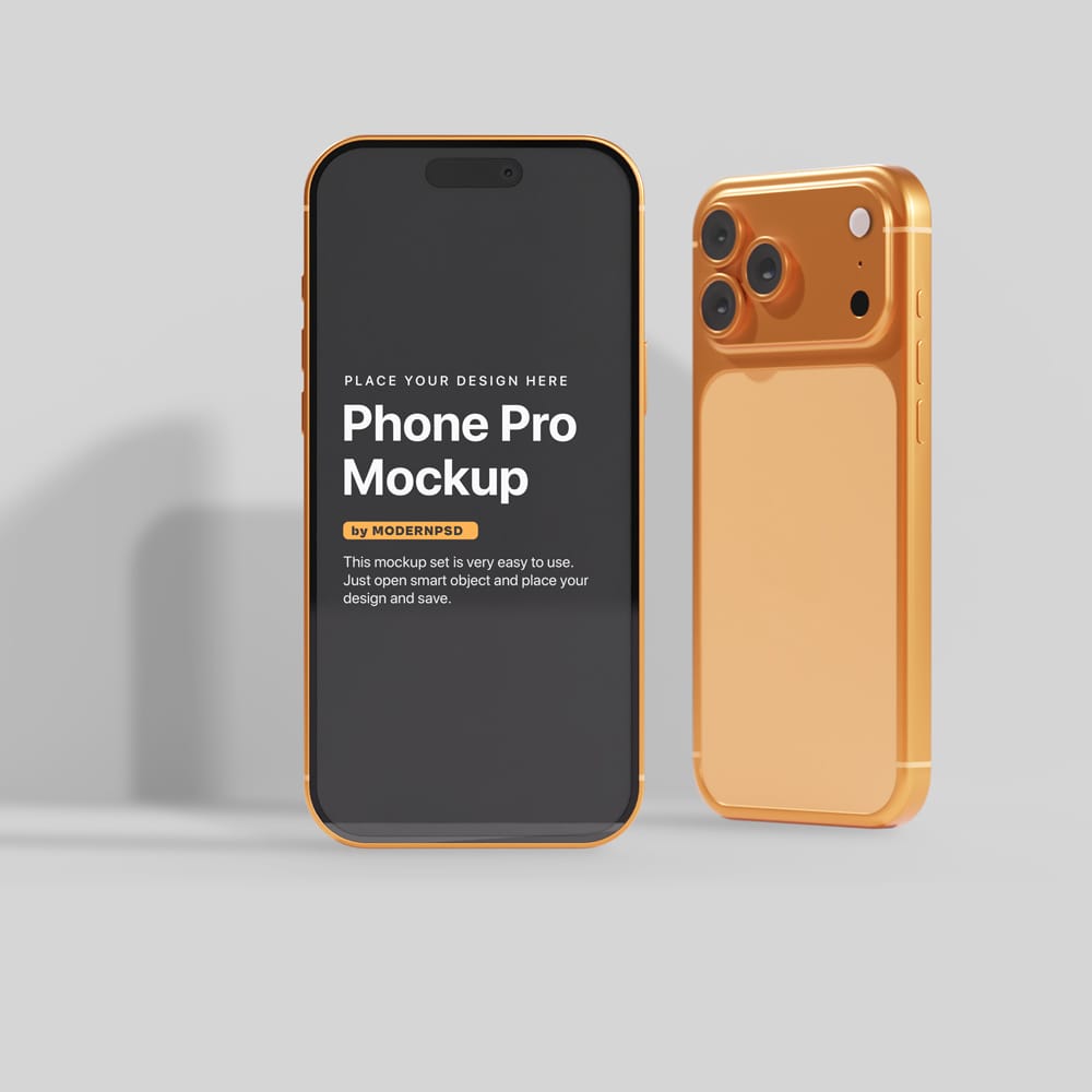 Free Modern iPhone 17 Pro Mockup PSD