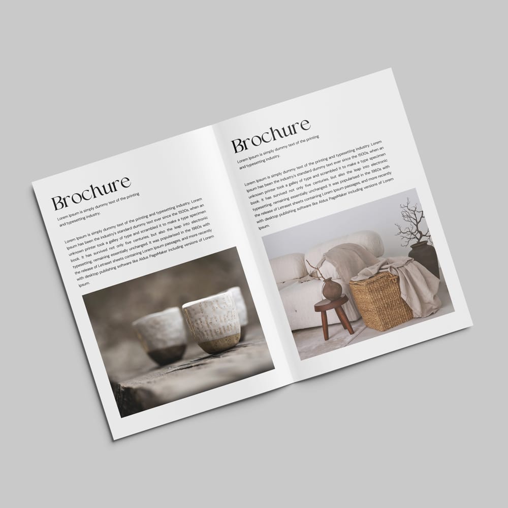 Free Open Bifold Brochure Mockup PSD