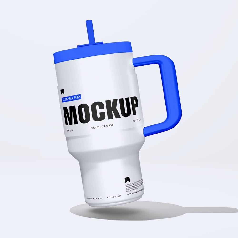 Free Photorealistic Tumbler Mockup PSD