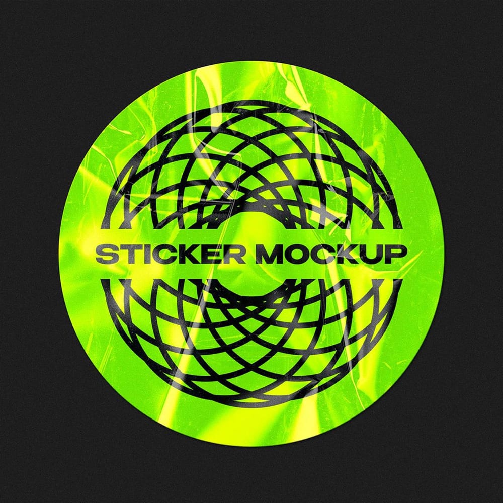 Free Plastic Sticker Mockup PSD