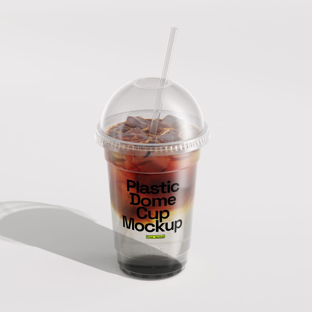 Free Plastic Transparent Cup Mockup PSD