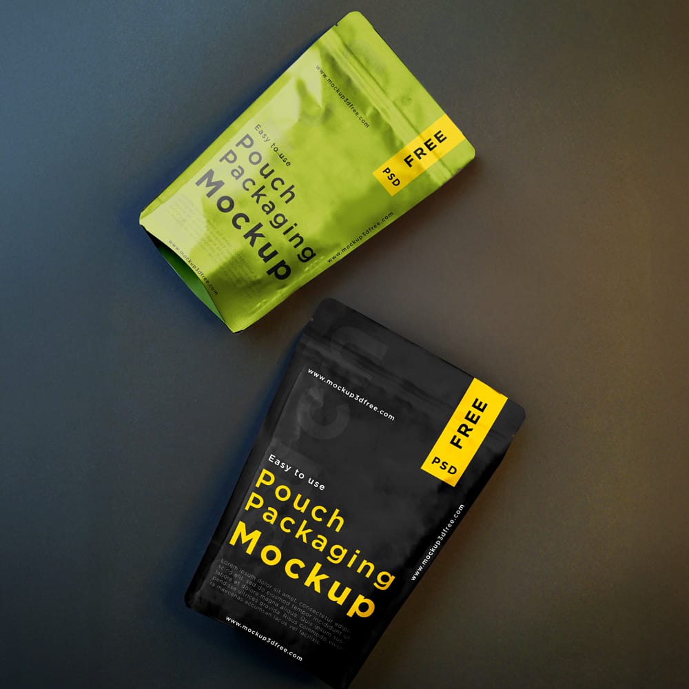 Free Premium Stand-Up Pouch Mockup PSD