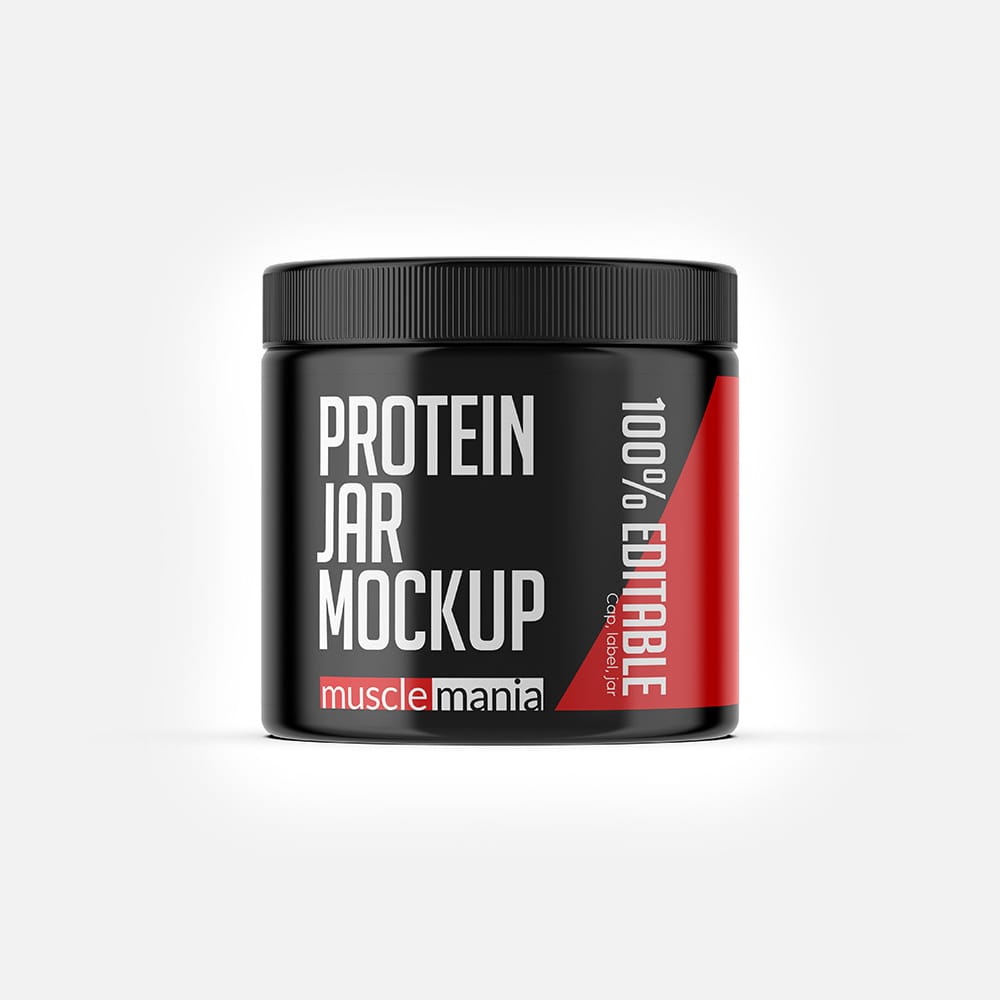 Free Protein Jar Mockup Template PSD