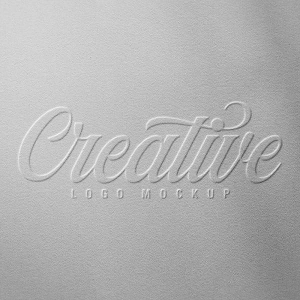 Free Realistic Embossed Logo Mockup Template PSD