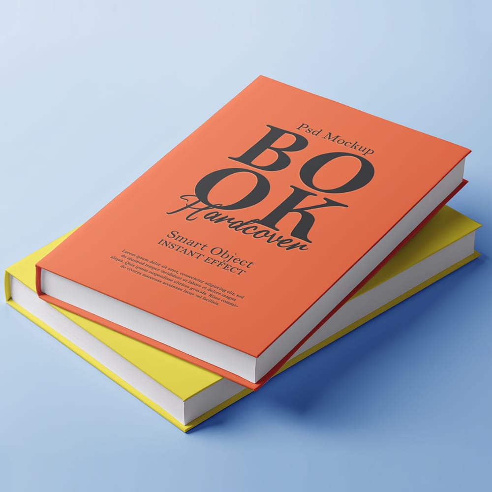 Free Realistic Hardcover Book Mockup Template PSD