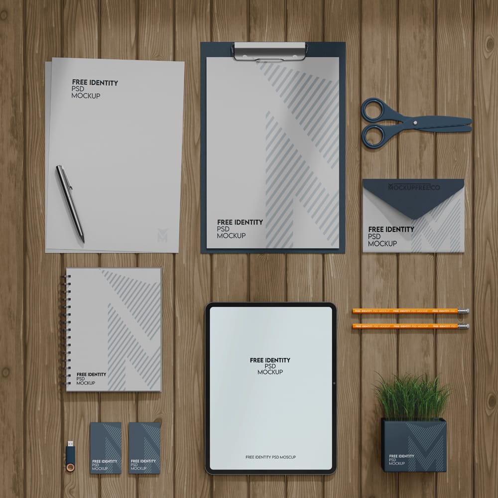 Free Realistic Identity Mockup PSD
