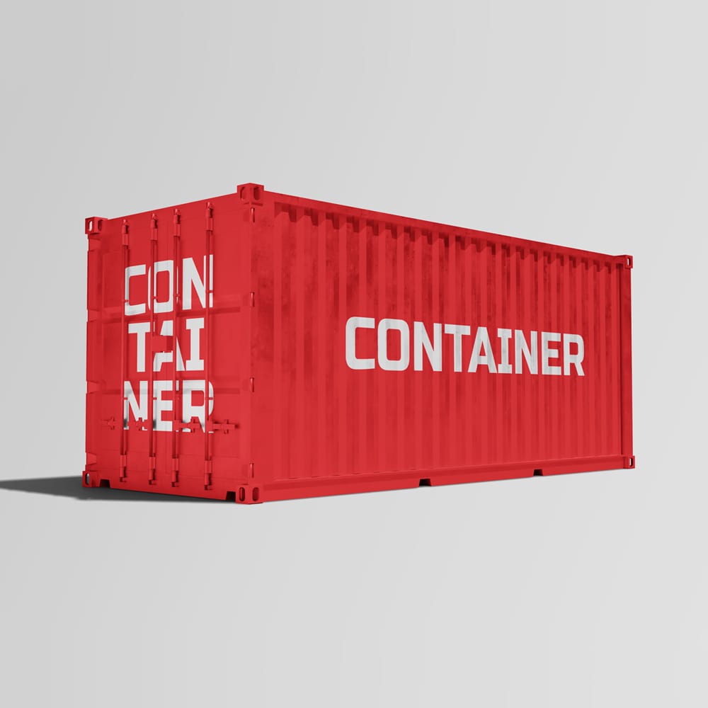 Free Realistic Shipping Container Mockup PSD