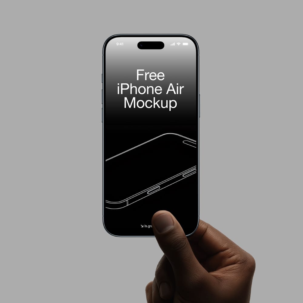 Free Realistic iPhone Air Mockup PSD