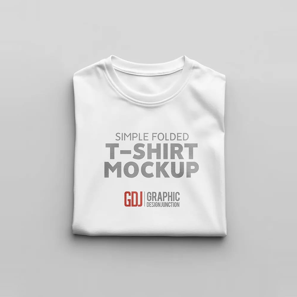 Free Simple Folded T-Shirt Mockup PSD