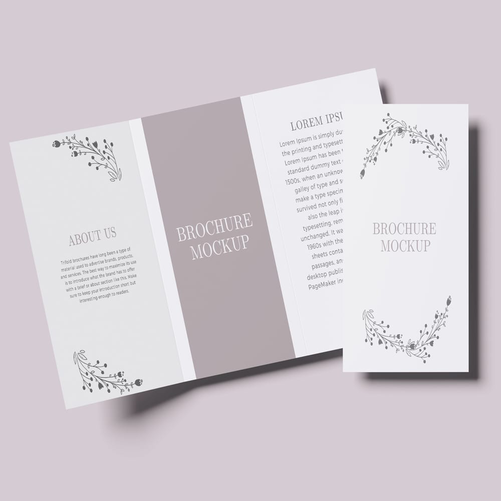 Free Simple Trifold Brochure Mockup PSD