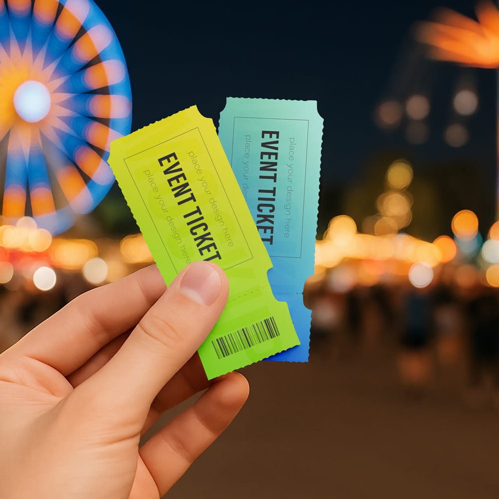 Free Small Event Ticket Mockup PSD