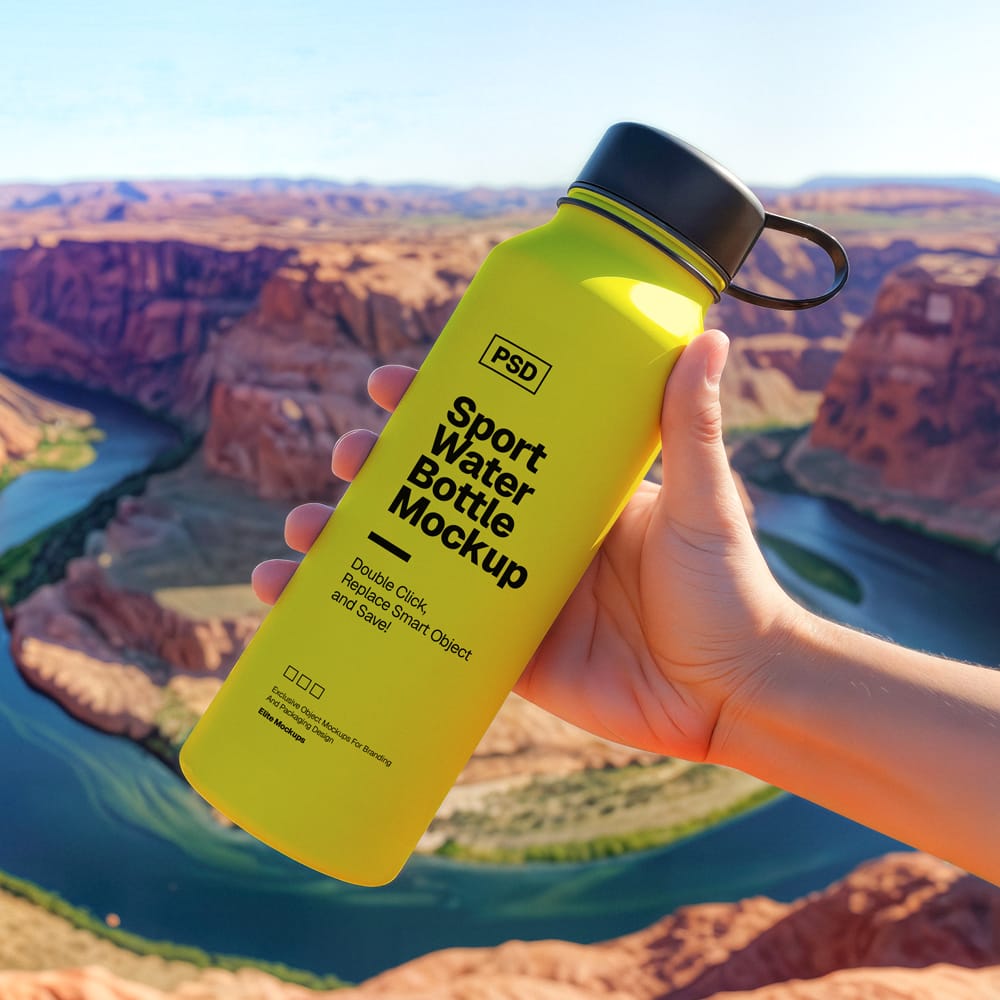 Free Sport Water Bottle Mockup PSD