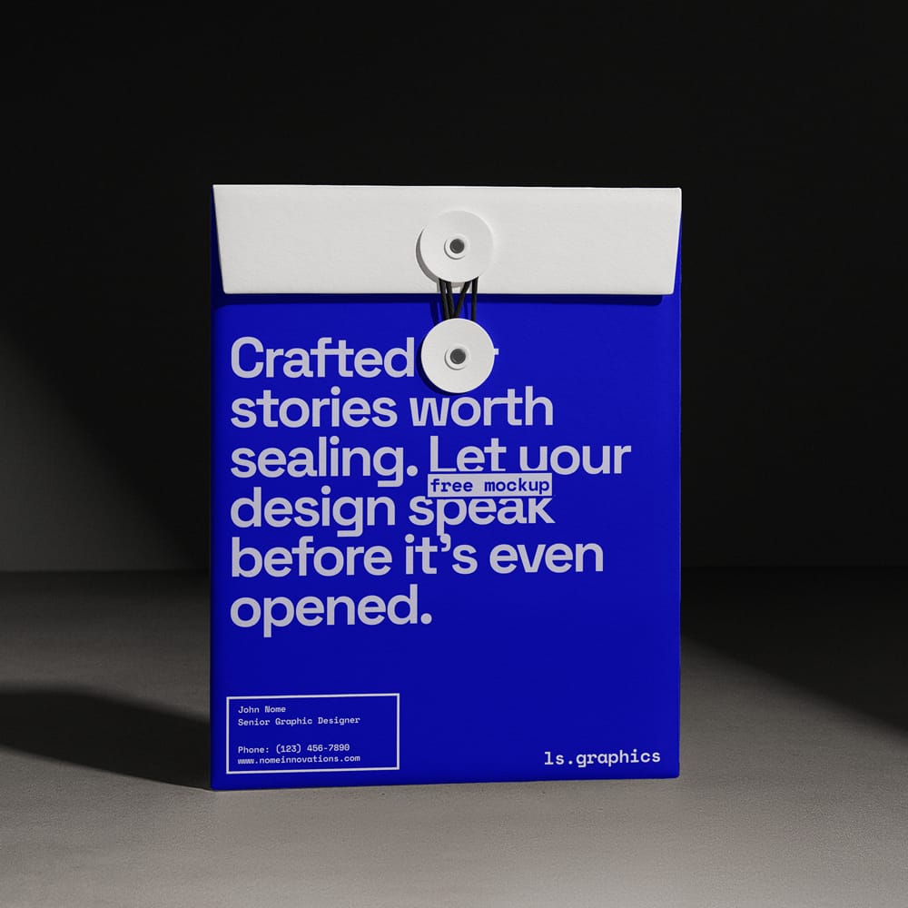 Free Standing String Envelope Mockup PSD