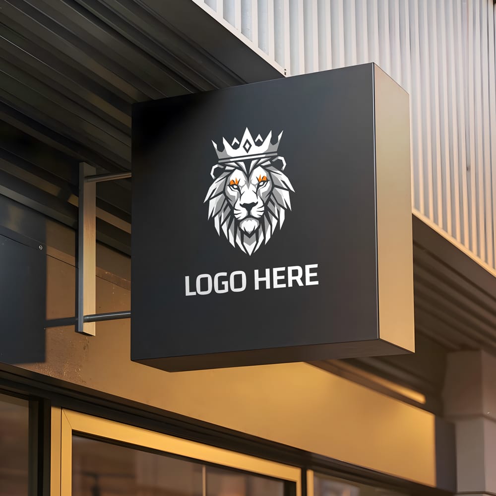 Free Storefront Signboard Logo Mockup PSD