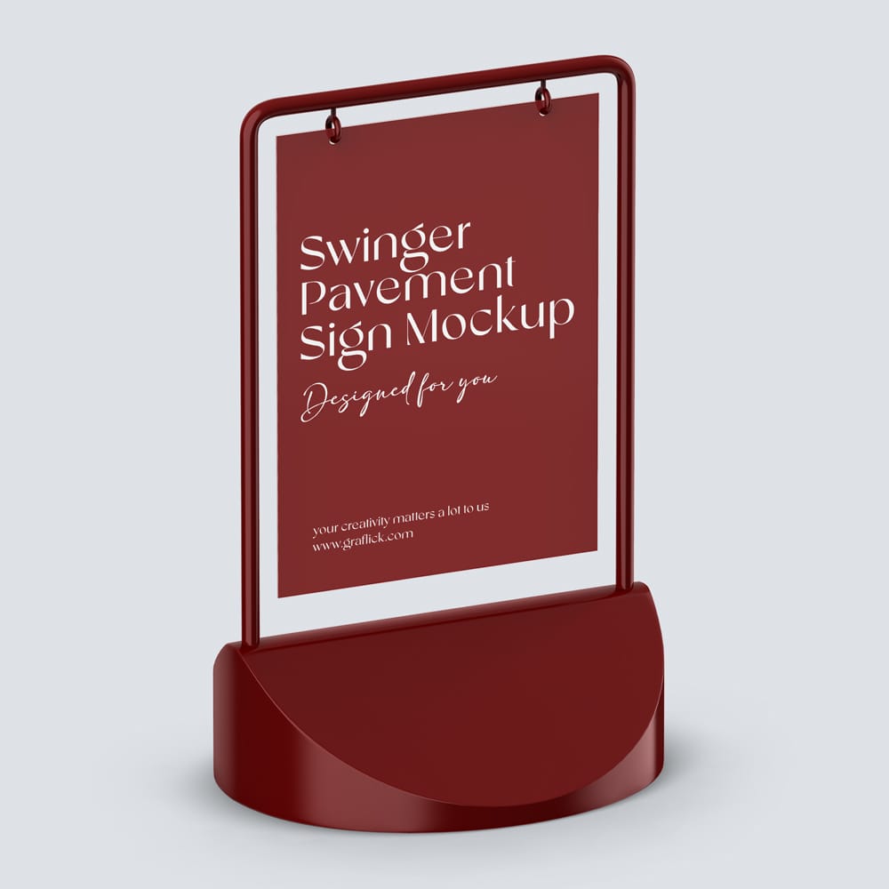 Free Swinger Pavement Sign Mockup PSD