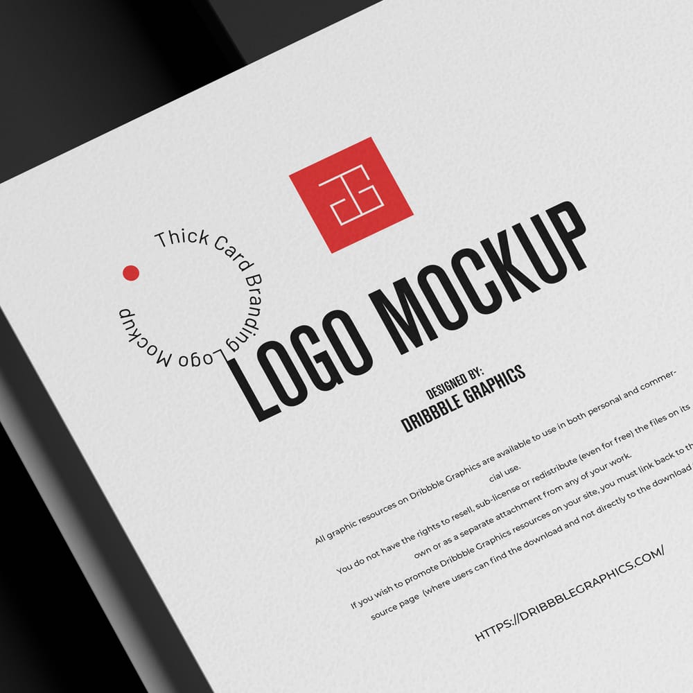 Free Thick Card Branding Logo Mockup PSD
