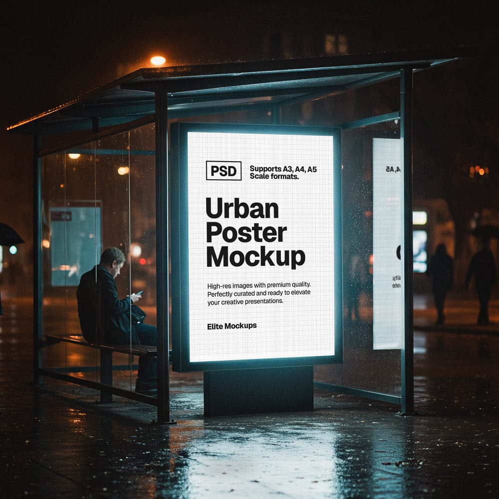 Free Urban Poster Mockup Set PSD