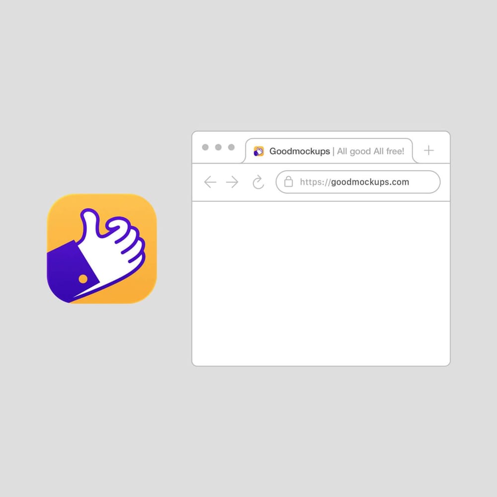 Free Wireframe Mini Browser Favicon Mockup PSD