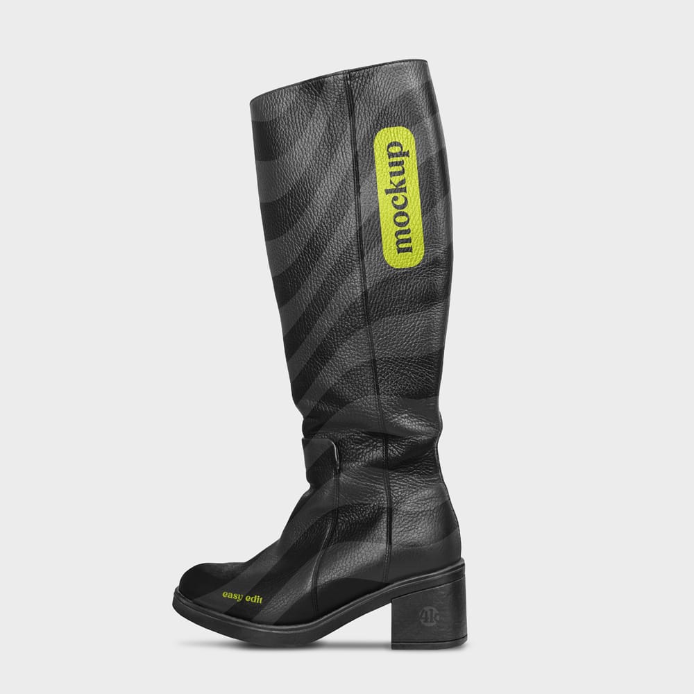 Free Women’s High-Knee Boot Mockup PSD