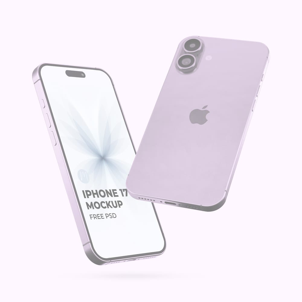 Free iPhone 17 mockup PSD