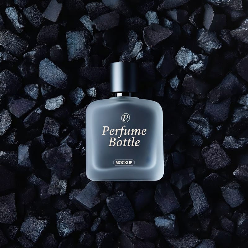 Frosted Glass Perfume Bottle Mockup PSD