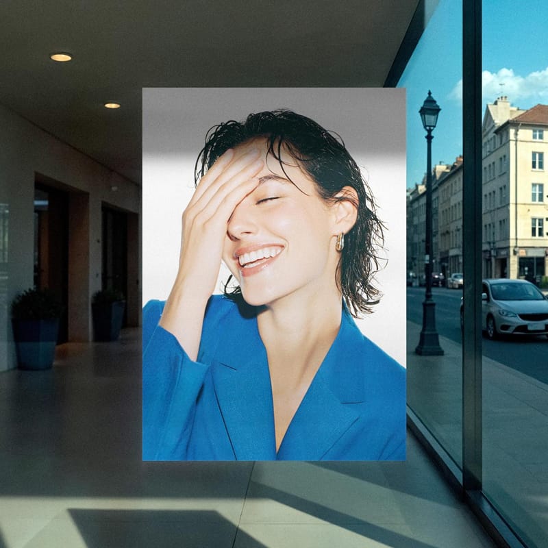 Gallery Window Poster Mockup PSD