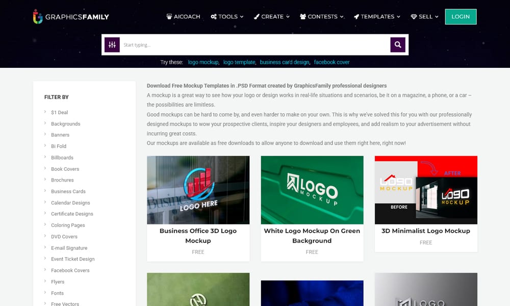 A free business card mockup from the community-focused site Graphicsfamily.