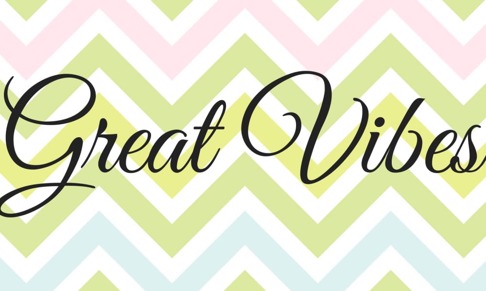 The font Great Vibes, an elegant, flowing script font.