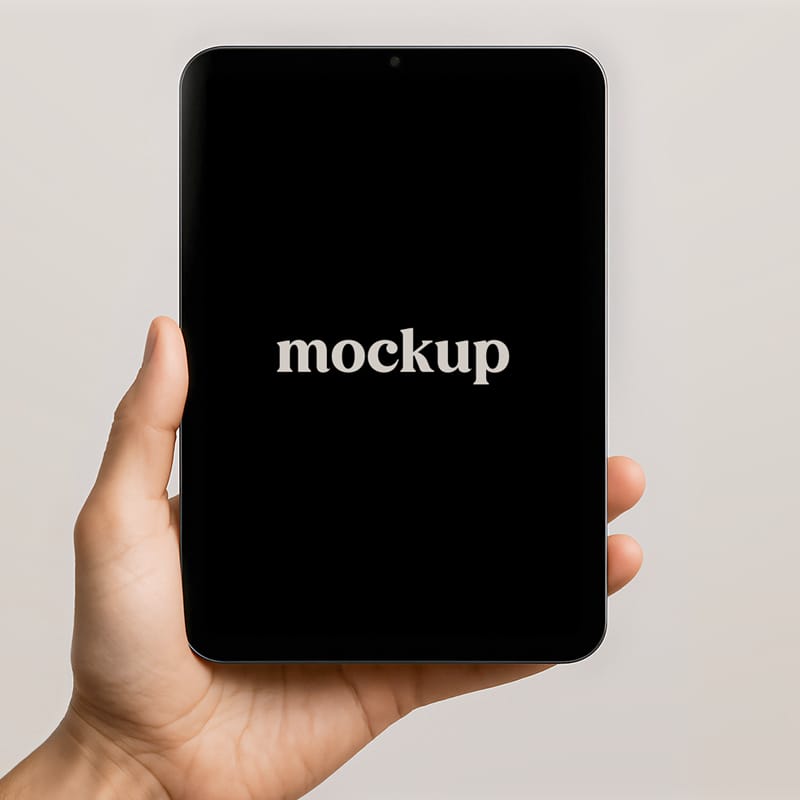 Hand Holding iPad Mockup Device PSD