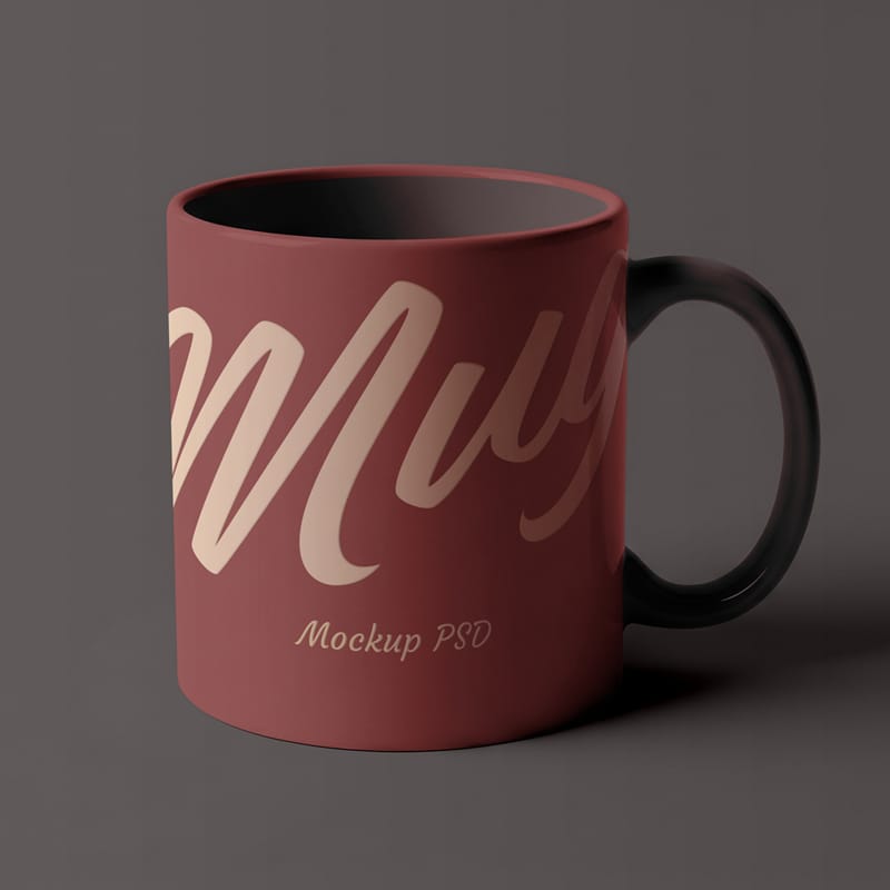 High Resolution Matt Mug Mockup PSD