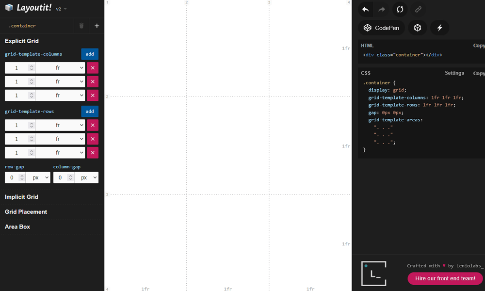 Layoutit Grid drag-and-drop template area editor