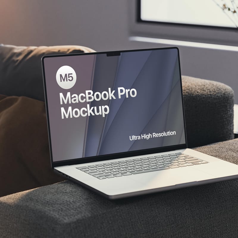 M5 MacBook Pro Mockup Template PSD