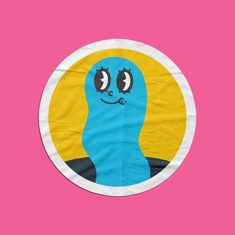 Matte Vinyl Sticker Mockup PSD