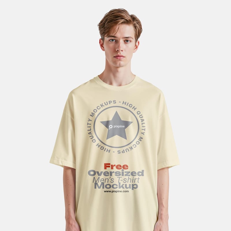 Men’s Oversized T-Shirt Mockup PSD