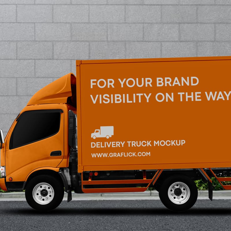 Mini Delivery Van Mockup PSD