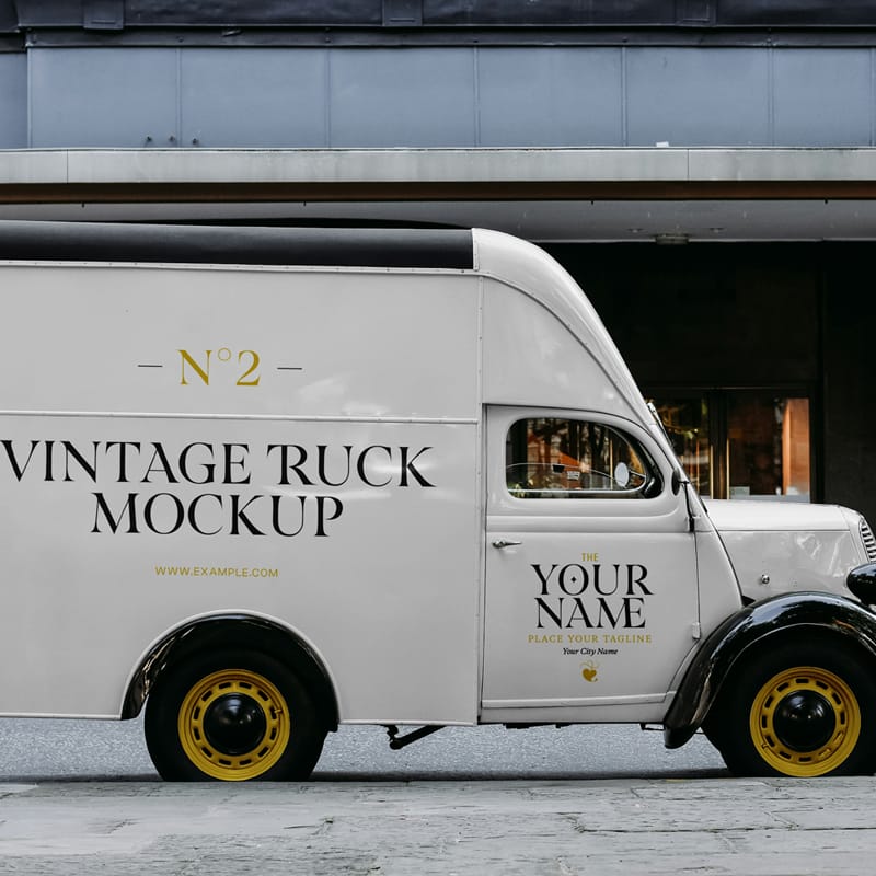 Mini Truck Mockup PSD