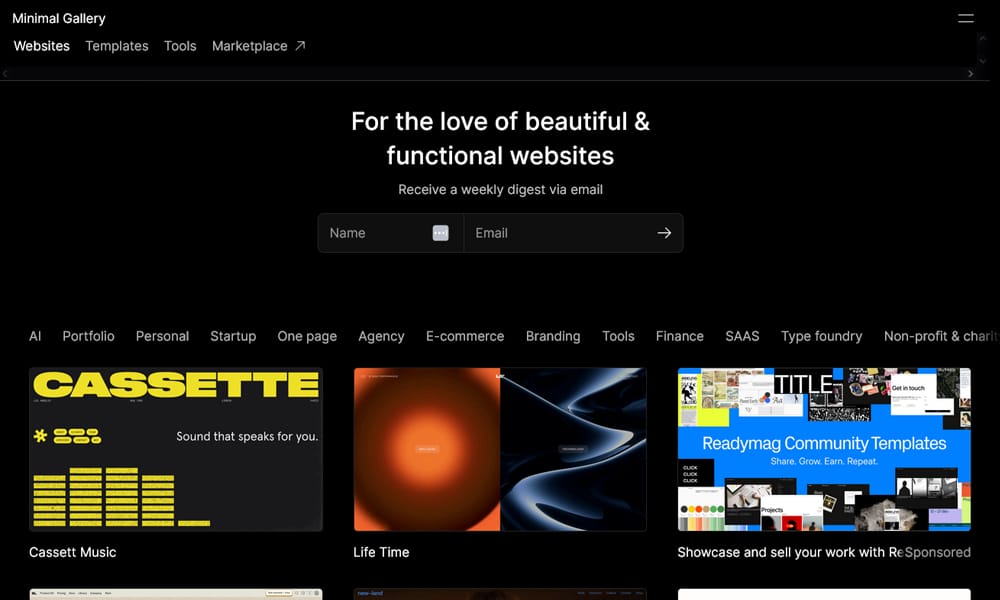 Elegant minimal web designs using whitespace and simple elements