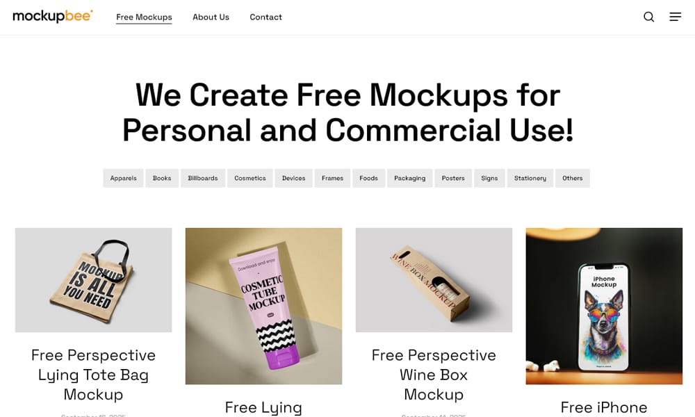A trendy and modern free mockup from the growing library at Mockupbee.