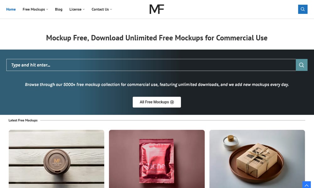 A straightforward and large library of free mockups available at Mockupfree.net.