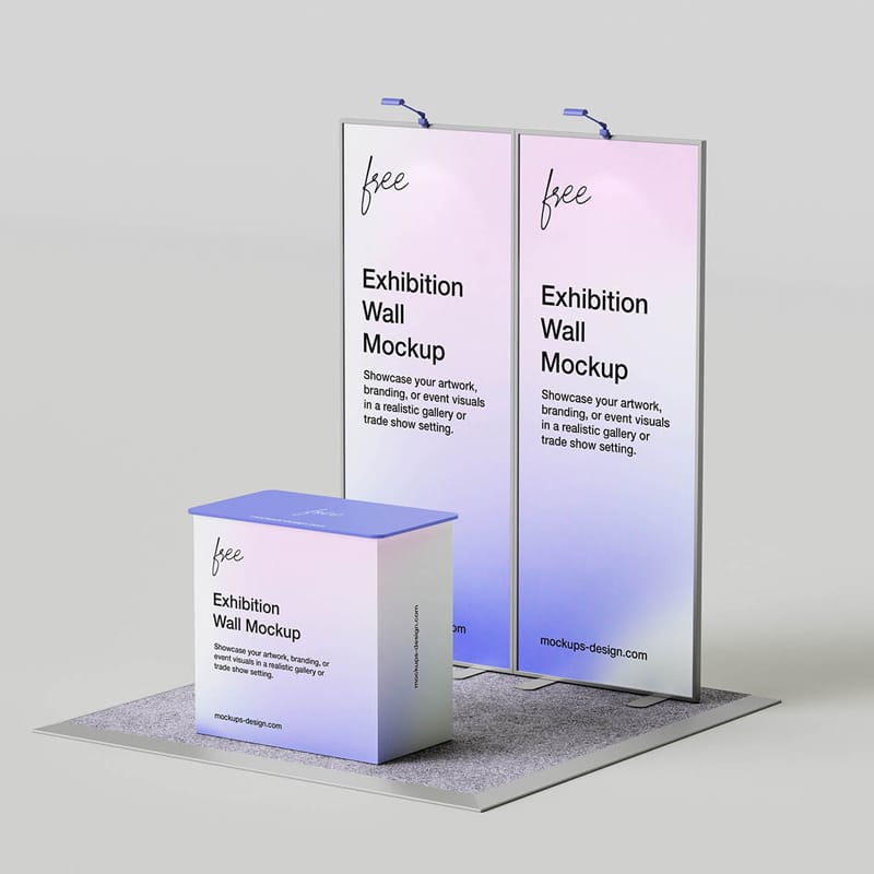 Modern Exhibition Wall Mockup PSD