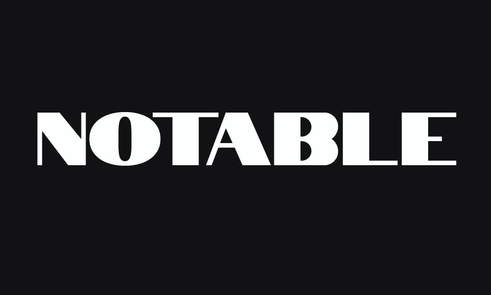 The font Notable, a bold, uppercase-only sans serif font.