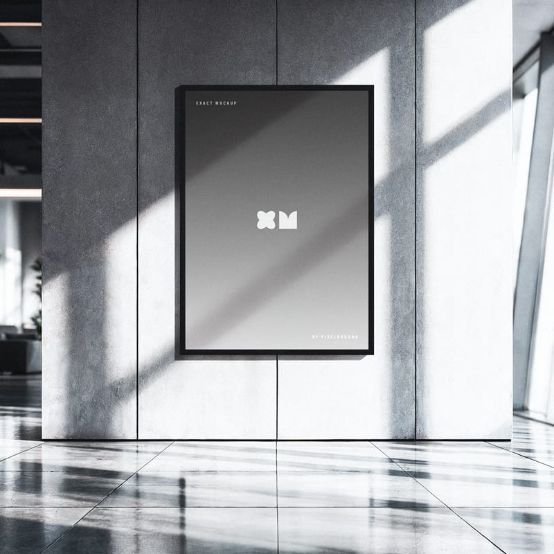 Office Poster Mockup Template PSD