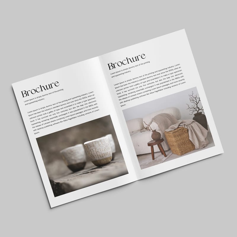 Open Bifold Brochure Mockup PSD