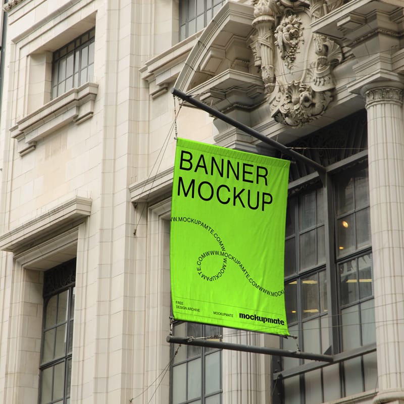 Outdoor Advertising Banner Mockup Template PSD