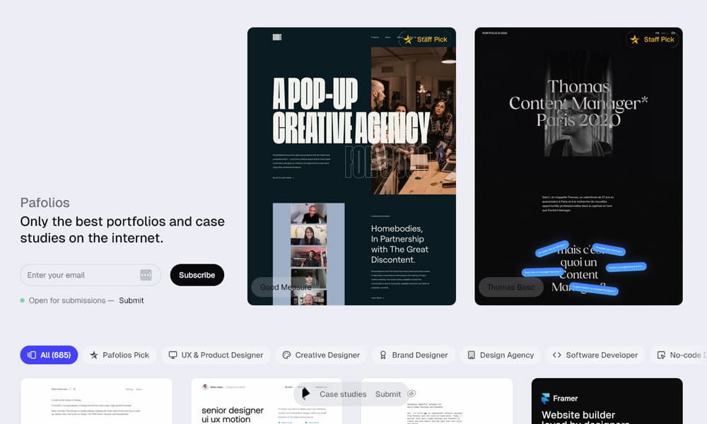Freelancer portfolio site inspiration with narrative-driven storytelling