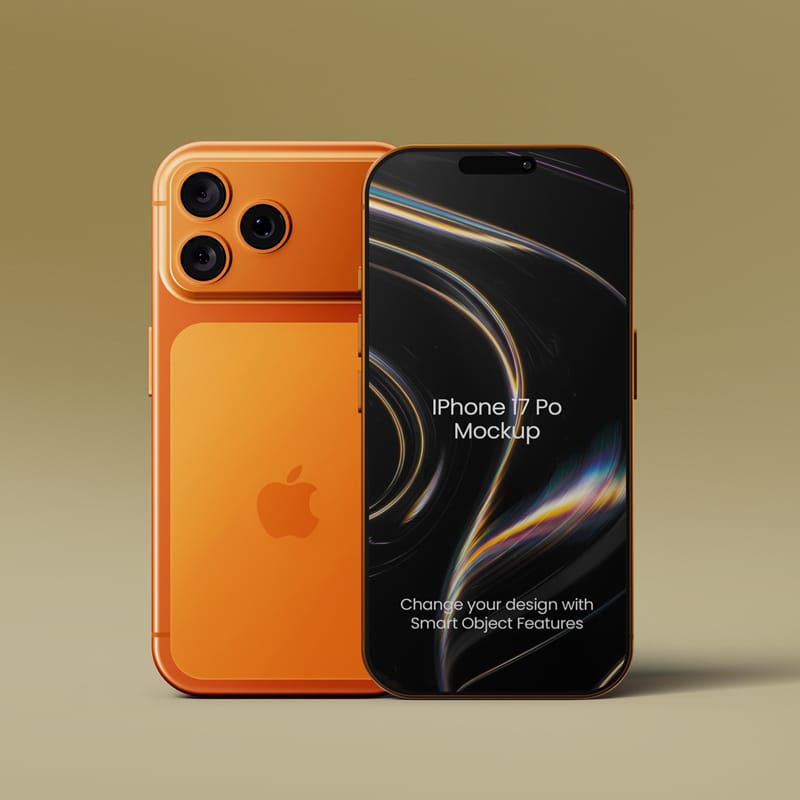 Photorealistic iPhone 17 Pro Mockup PSD
