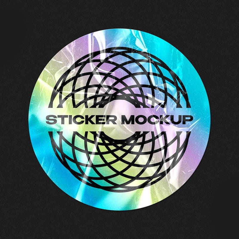 Plastic Sticker Mockup PSD