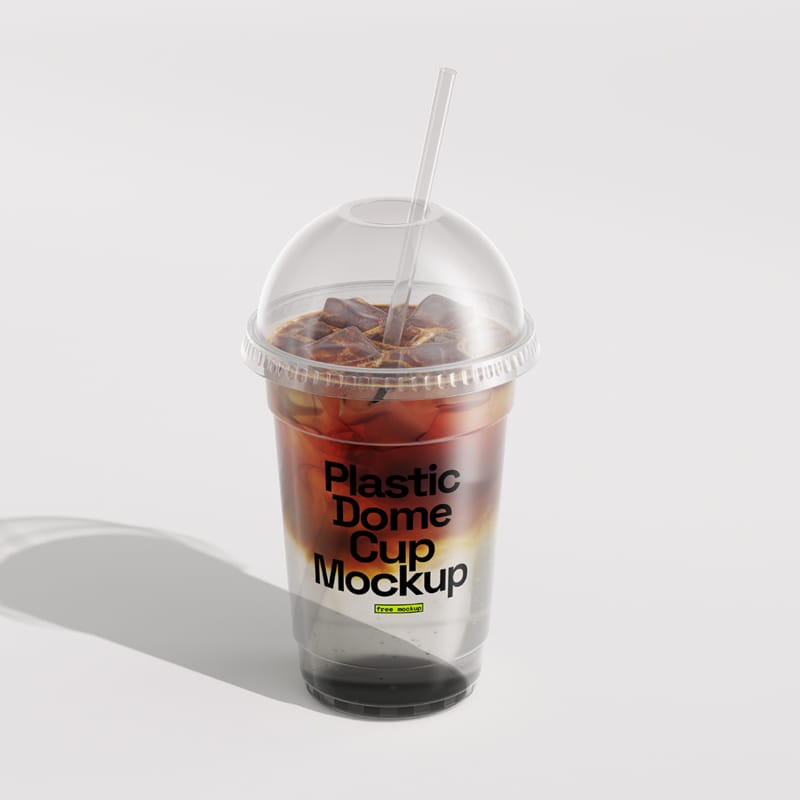 Plastic Transparent Cup Mockup PSD