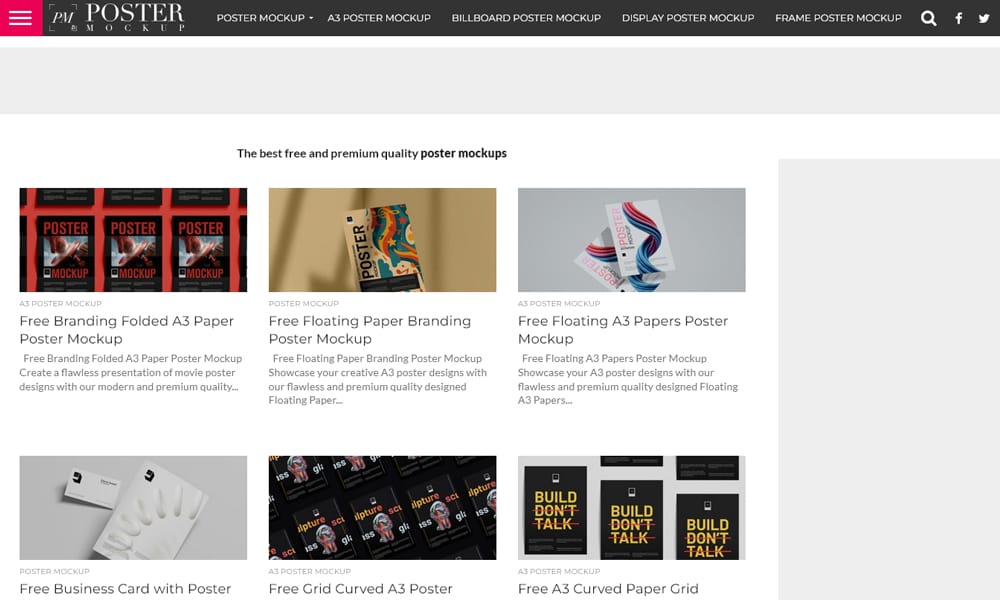 A free poster mockup template from the specialist website Postermockup.